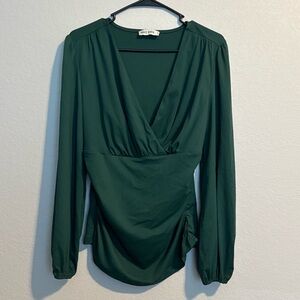 Grace Karin Elegant Green Blouse